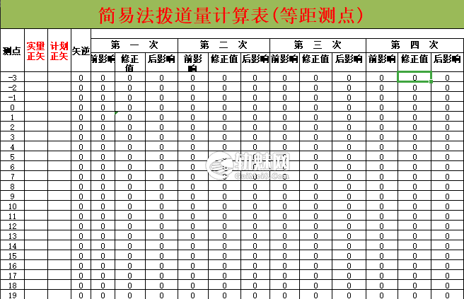 简易法拨道量计算表/计算器